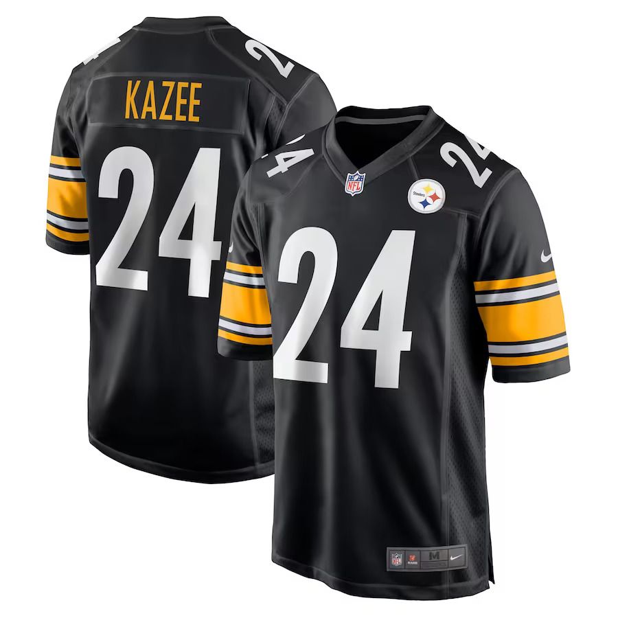 Men Pittsburgh Steelers 24 Damontae Kazee Nike Black Game Player NFL Jersey